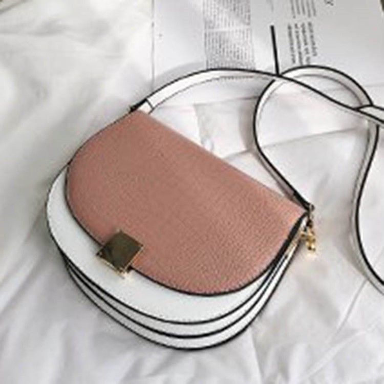 Tråd Pu Sadel Tofarget Crossbody Bag