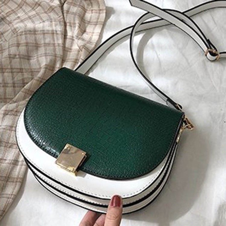 Tråd Pu Sadel Tofarget Crossbody Bag