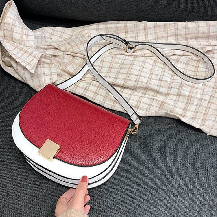 Tråd Pu Sadel Tofarget Crossbody Bag