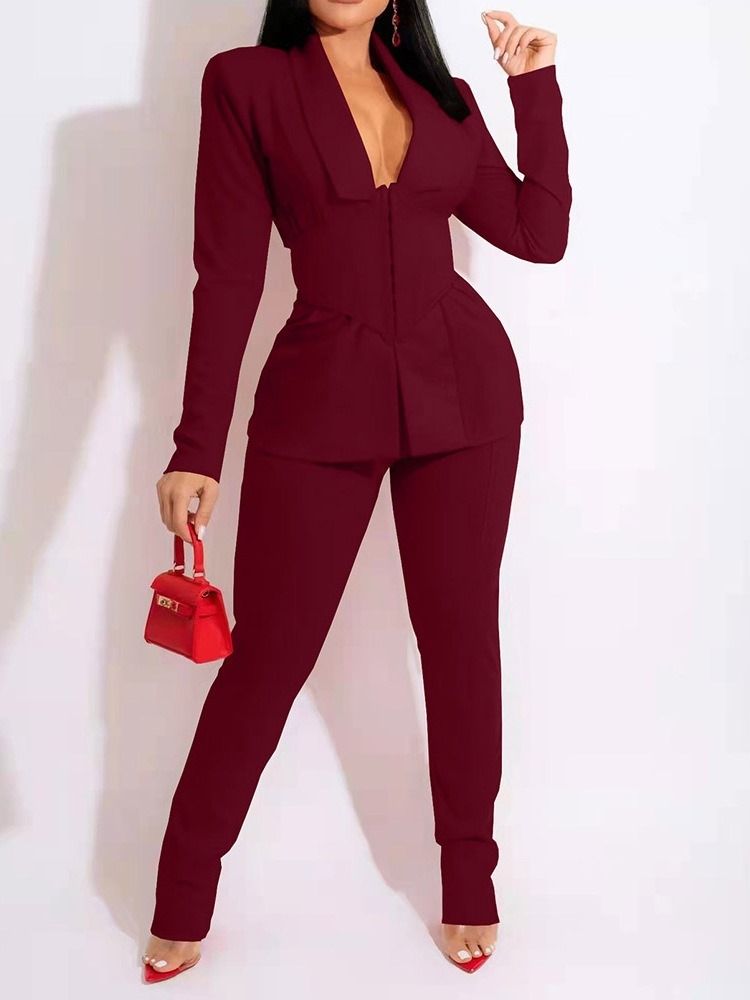 Blazer Fashion Full Lengde Langermet Formell Dress