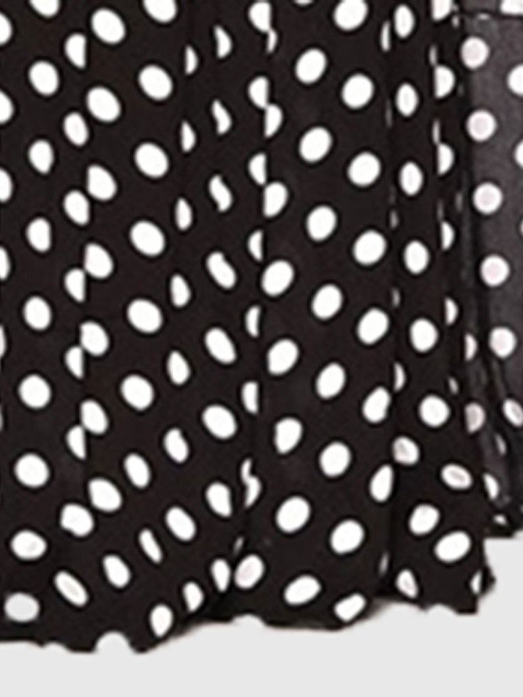 Print Polka Dots Skjørt Pullover Kvinners Todelt Sett