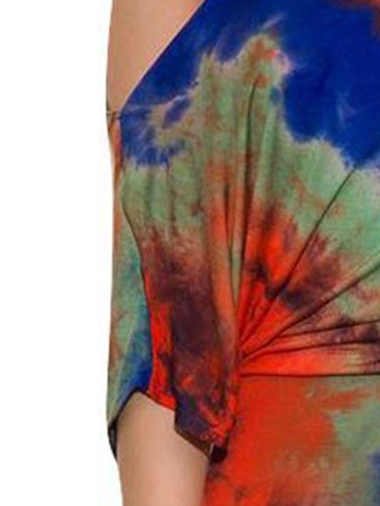 Sexy Tie-Dye Bodycon T-Skjorte Og Skjørt For Kvinner I To Deler