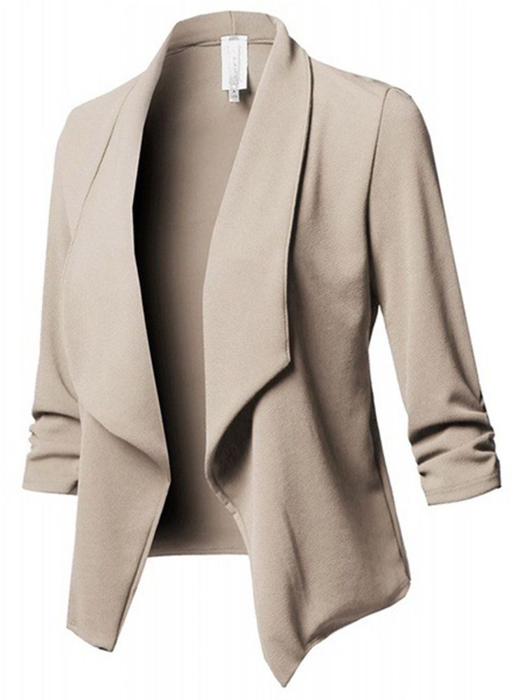 Ensfarget Langermet Standard Vanlig Uformell Blazer