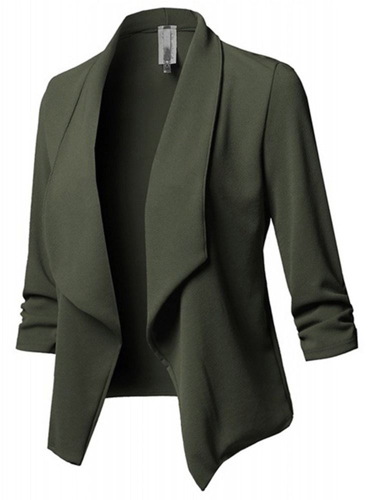 Ensfarget Langermet Standard Vanlig Uformell Blazer