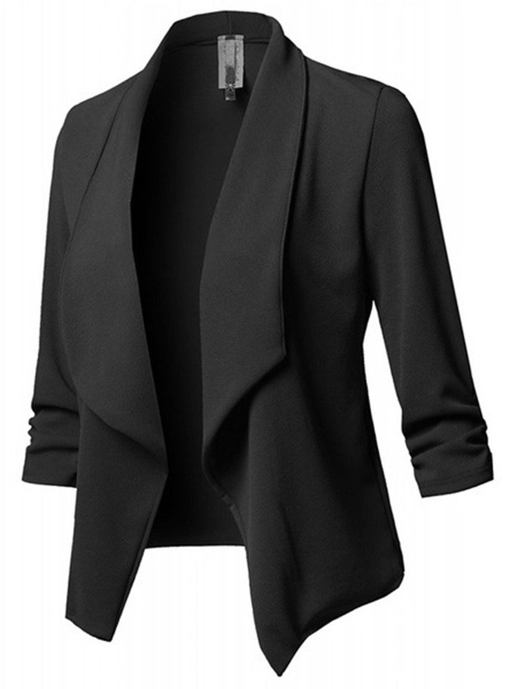 Ensfarget Langermet Standard Vanlig Uformell Blazer