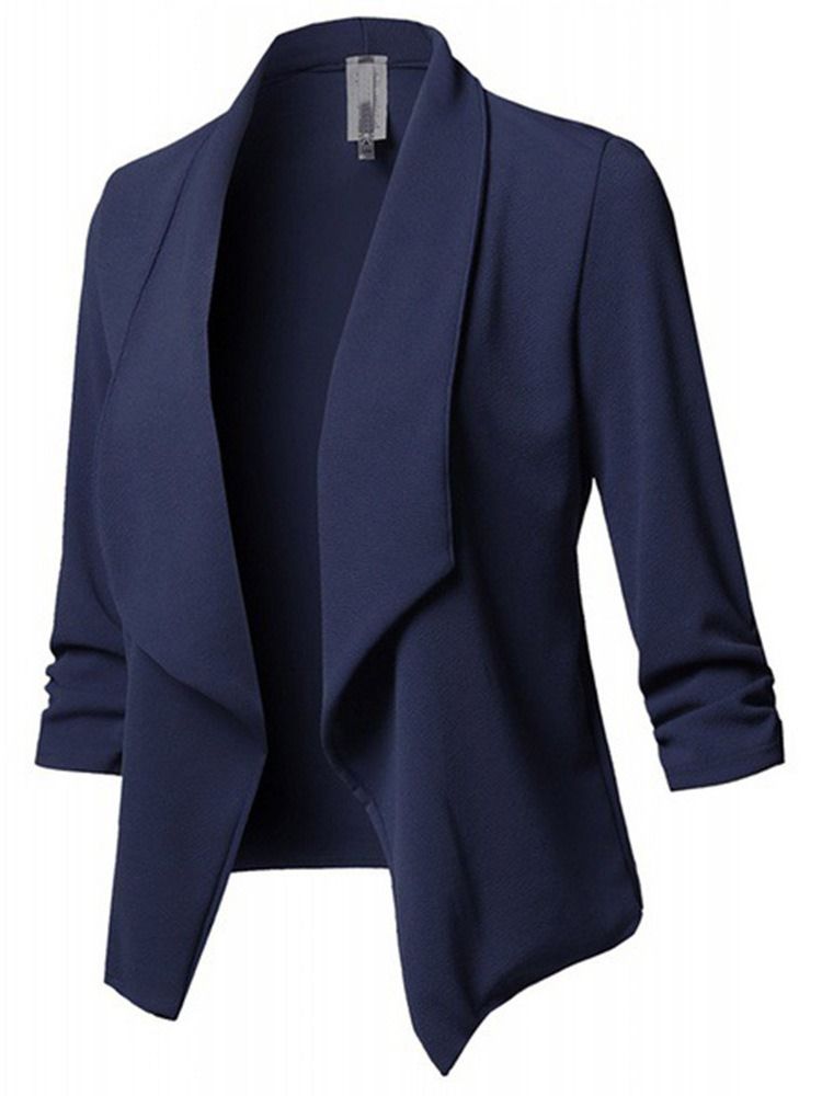 Ensfarget Langermet Standard Vanlig Uformell Blazer