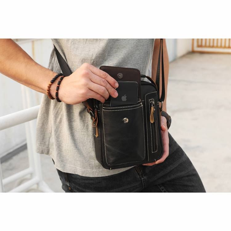 Europeiske Square Crossbody-Vesker I Vanlig Skinn