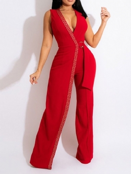 Asymmetrisk Full Lengde Sexy Slim Straight Jumpsuit