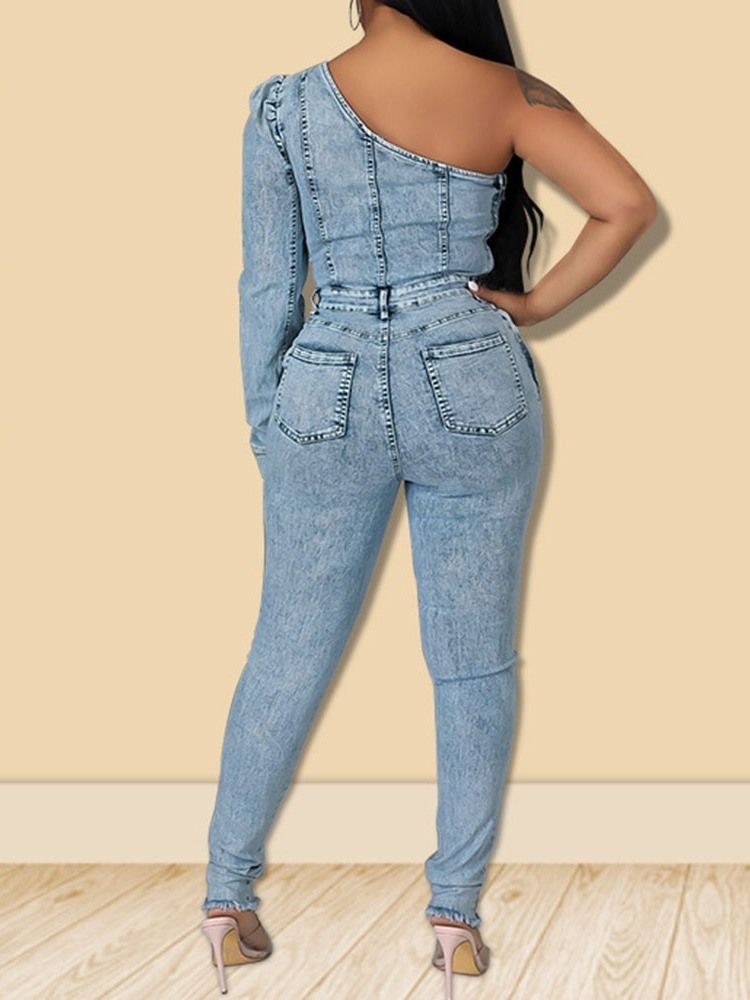 Asymmetrisk Sweet Full Length Skinny Pencil Bukser Jumpsuit