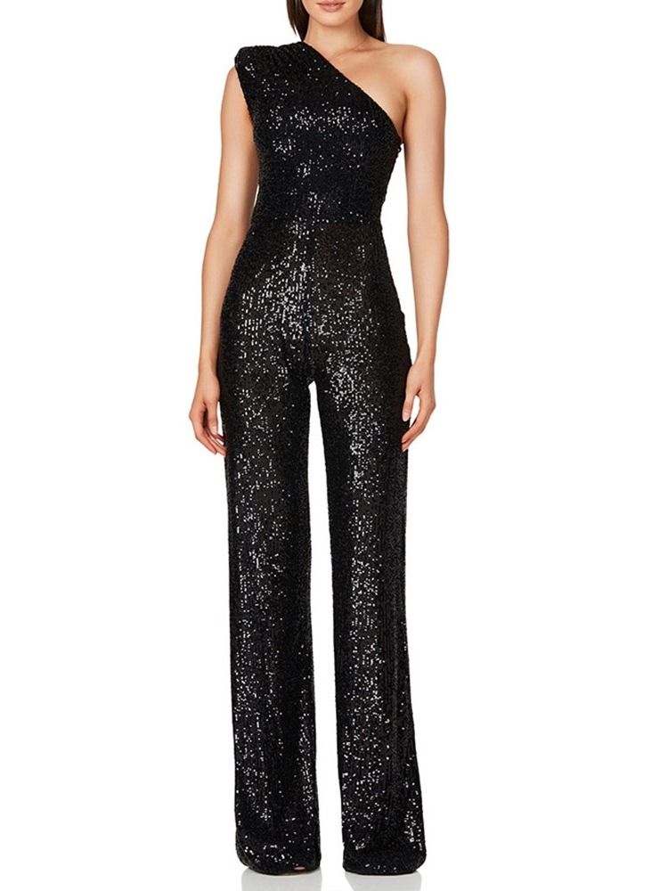 Asymmetrisk Vanlig Western Slim Straight Jumpsuit