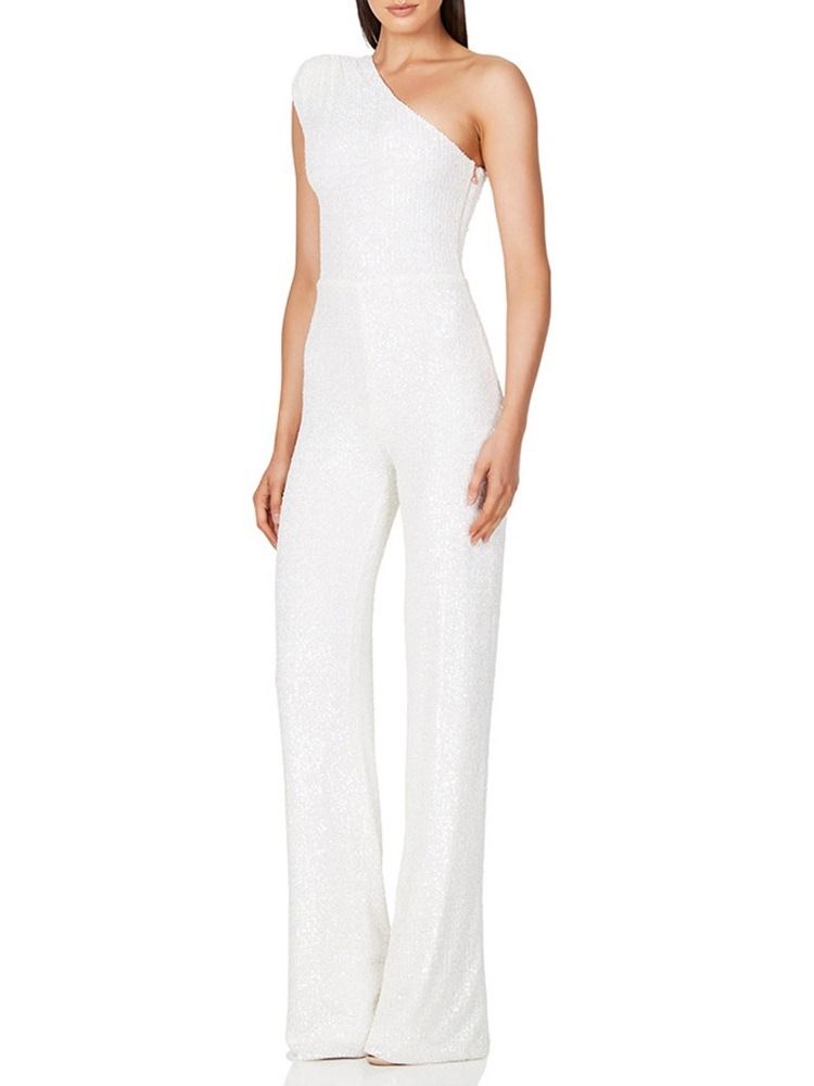 Asymmetrisk Vanlig Western Slim Straight Jumpsuit