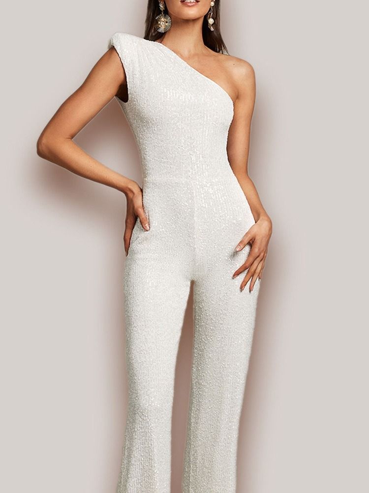 Asymmetrisk Vanlig Western Slim Straight Jumpsuit