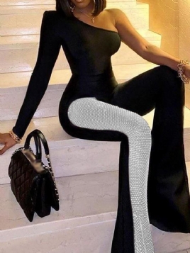 Bead Fashion Full Lengde Slim Bellbottoms Jumpsuit