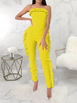 Bowknot Plain Full Length Skinny Jumpsuit For Kvinner