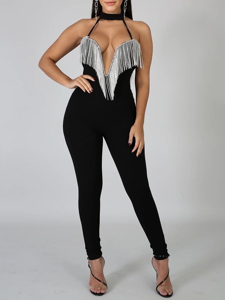 Dusk Full Lengde Casual Skinny Jumpsuit