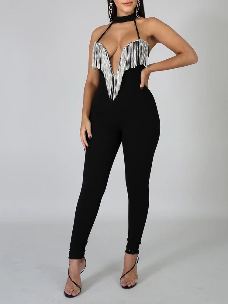 Dusk Full Lengde Casual Skinny Jumpsuit