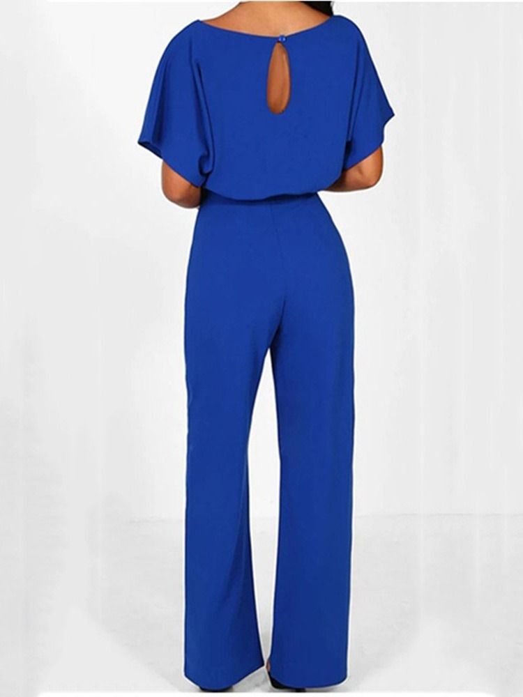 Ensfarget Fest Cocktail Slim Rett Jumpsuit For Kvinner