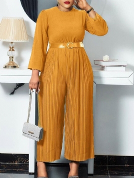 Full Lengde Fashion Plissert Høy Midje Løs Jumpsuit