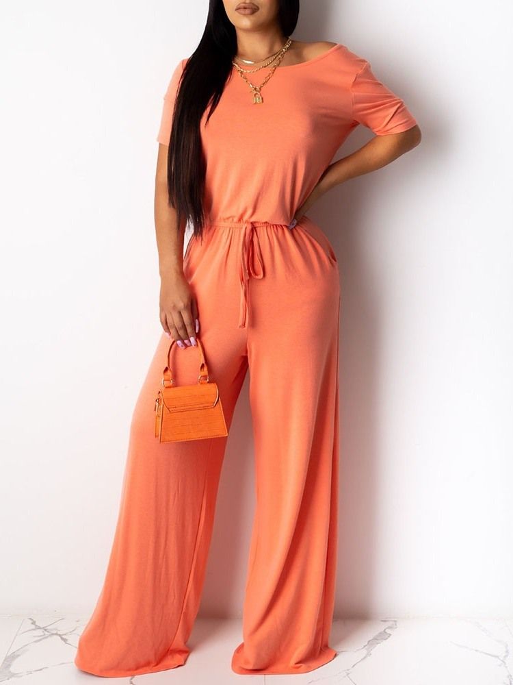 Full Lengde Patchwork Western Straight Løs Jumpsuit For Kvinner