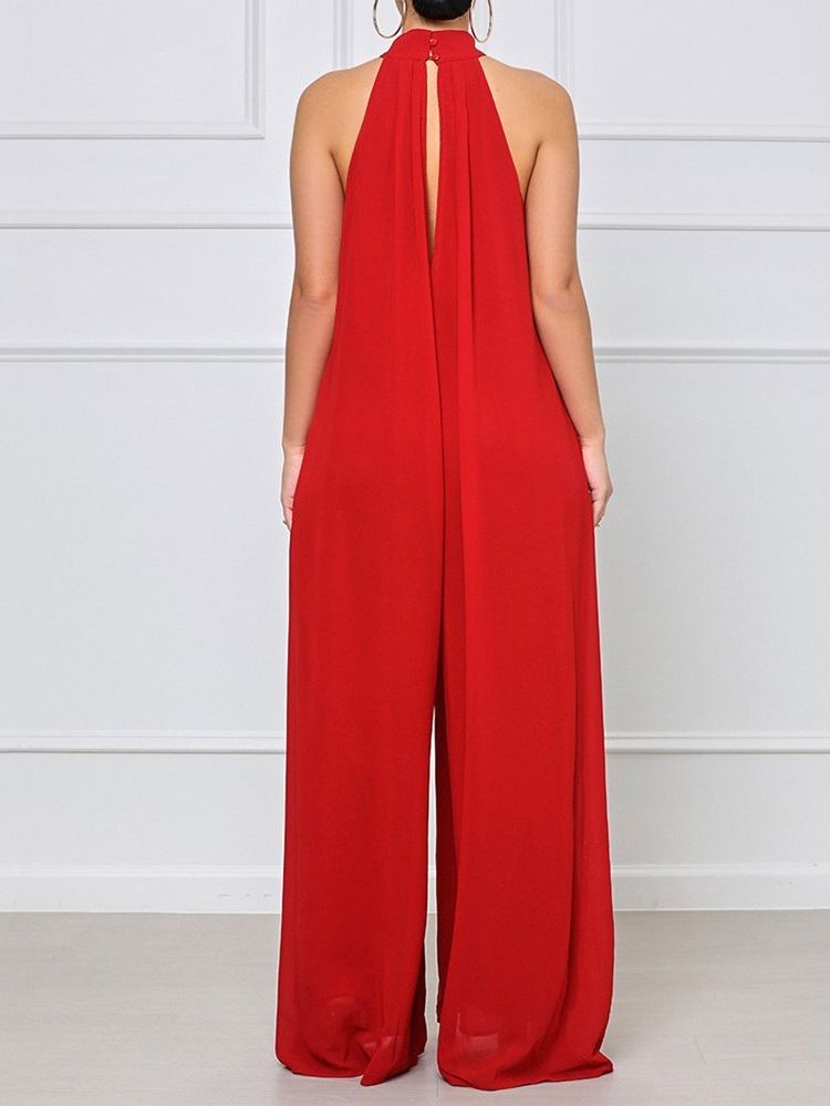 Full Lengde Vanlig Mote Rett Løs Jumpsuit