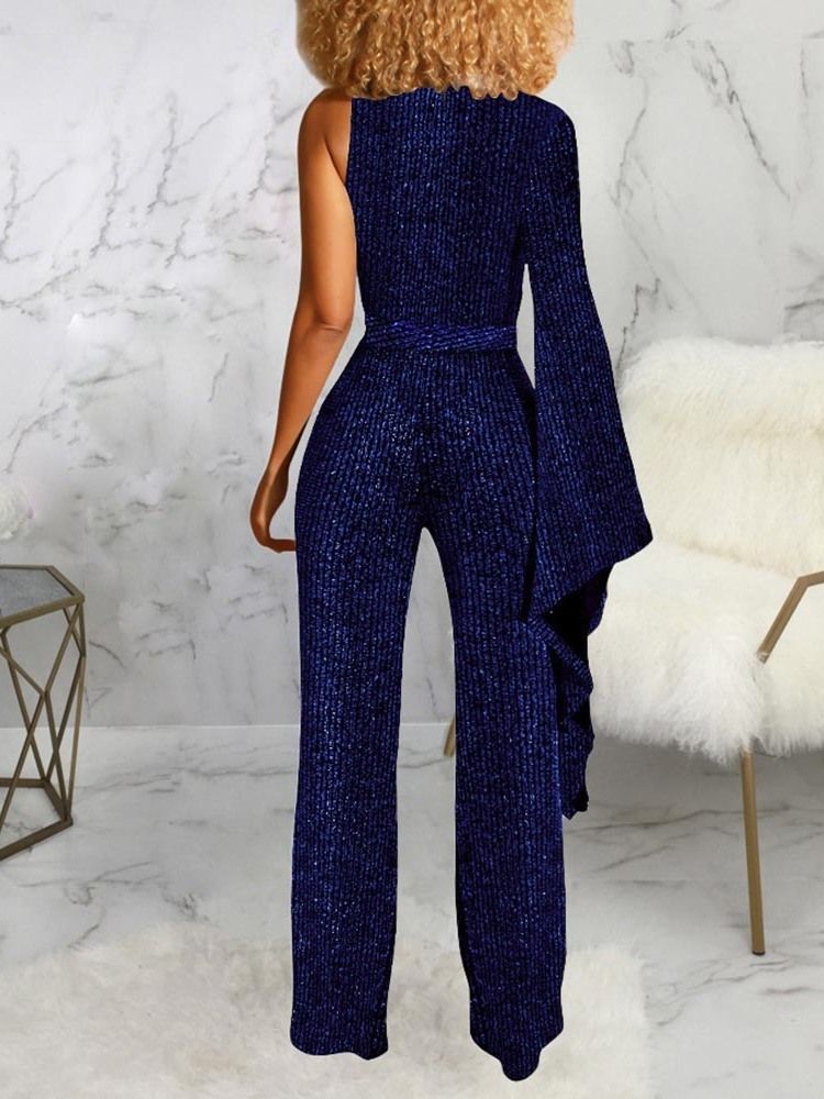 Full Lengde Vanlig Sexy Slim Mid Waist Jumpsuit For Kvinner