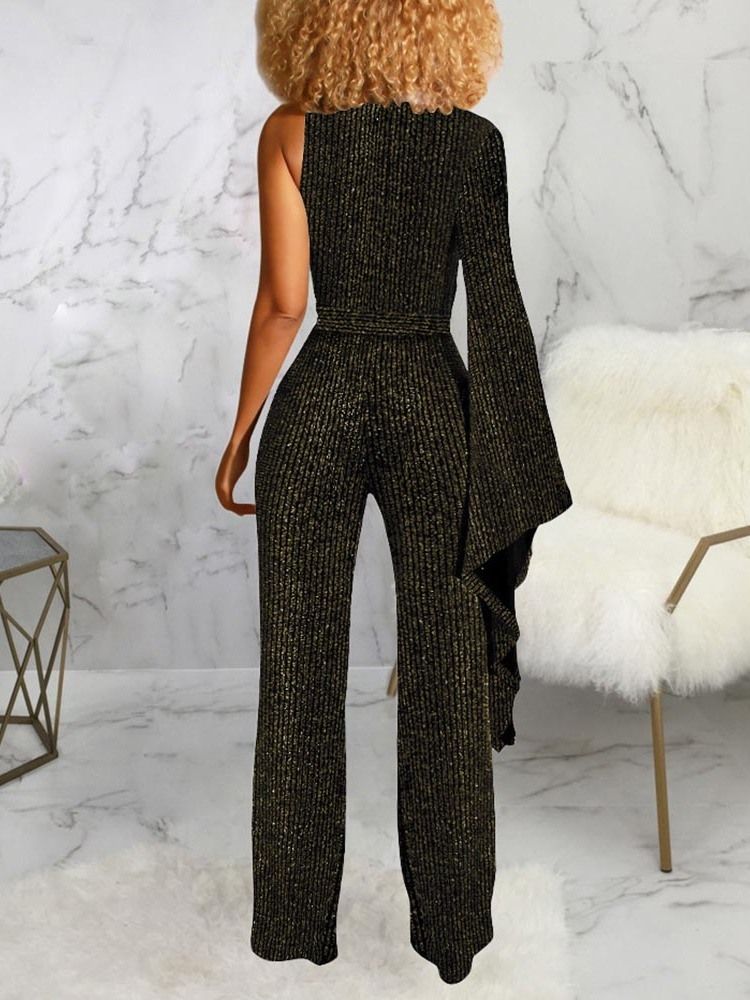 Full Lengde Vanlig Sexy Slim Mid Waist Jumpsuit For Kvinner