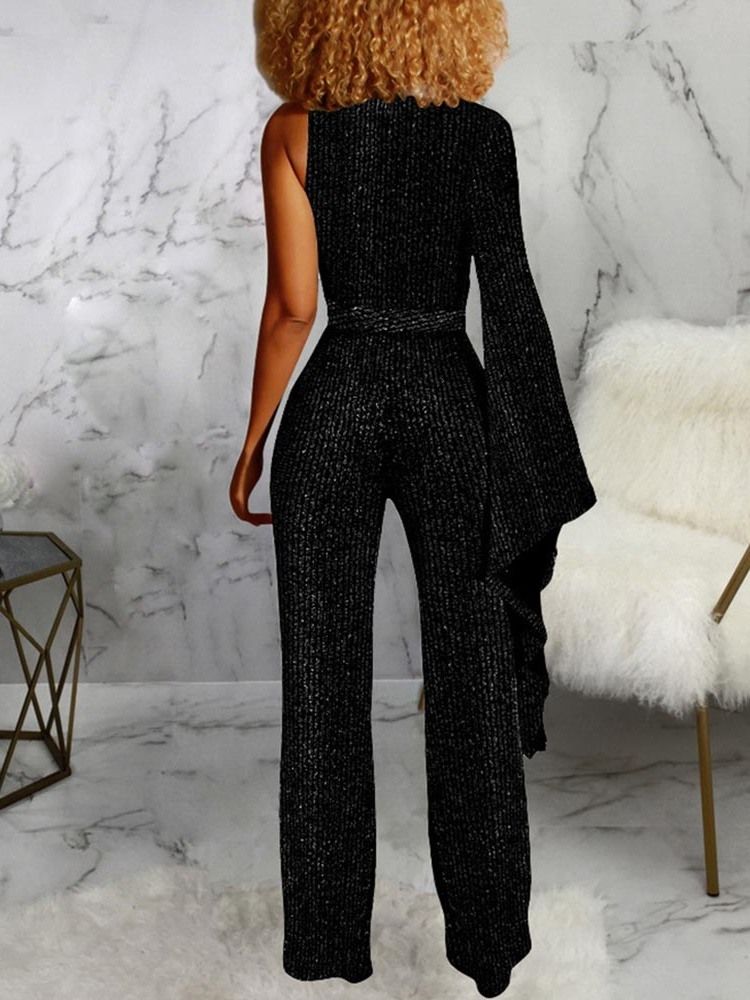 Full Lengde Vanlig Sexy Slim Mid Waist Jumpsuit For Kvinner