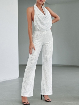 Full Lengde Western Backless Straight Slim Jumpsuit