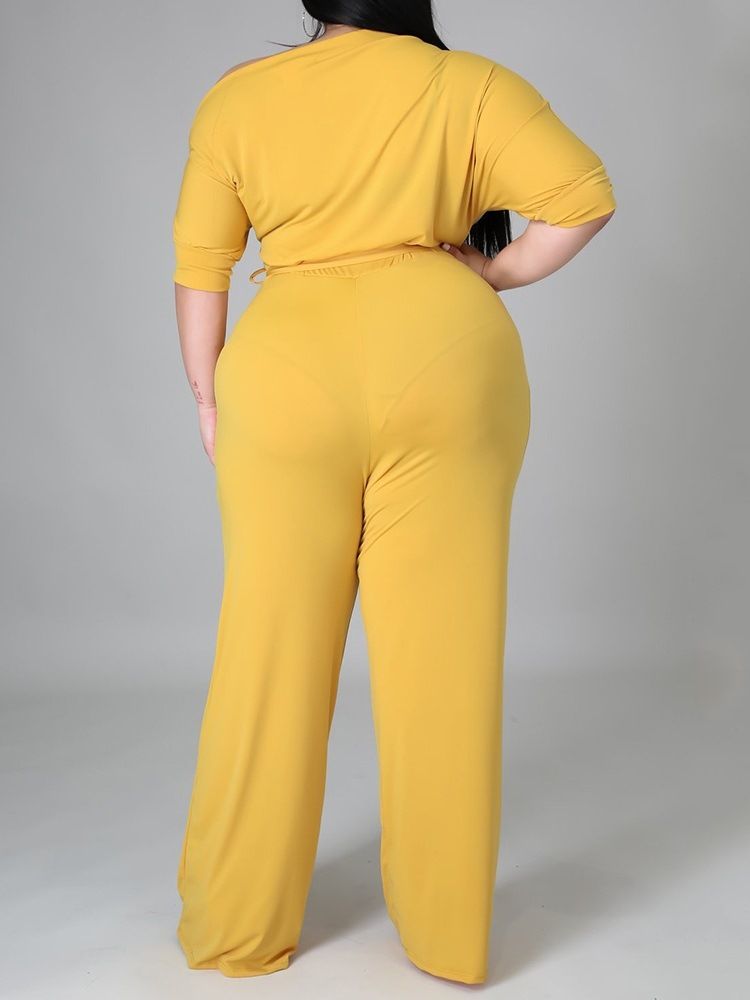 Full Lengde Western Plain Slim Jumpsuit Med Høy Midje