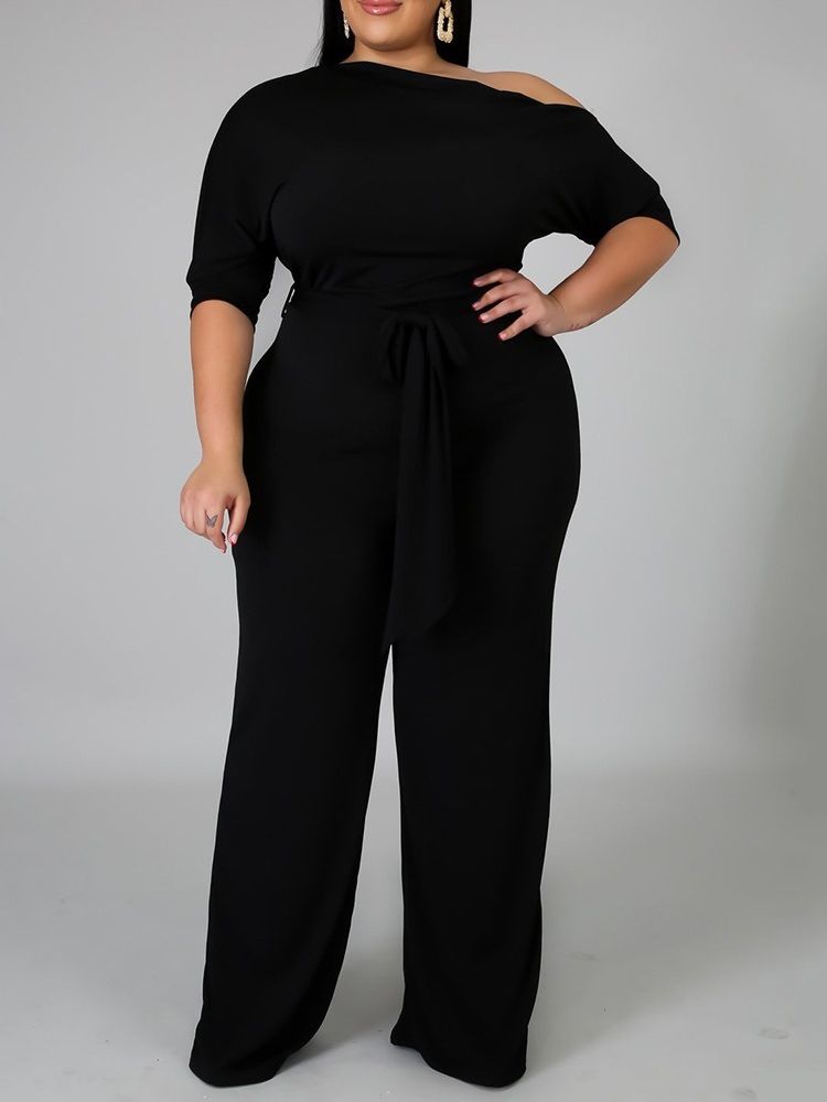 Full Lengde Western Plain Slim Jumpsuit Med Høy Midje