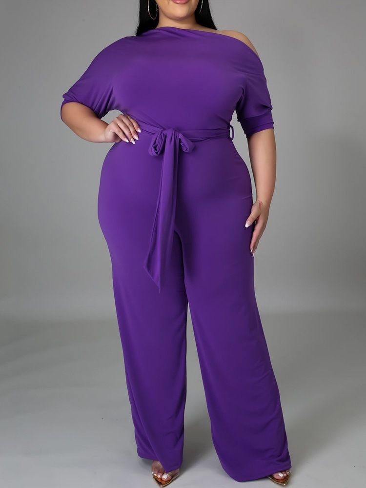 Full Lengde Western Plain Slim Jumpsuit Med Høy Midje