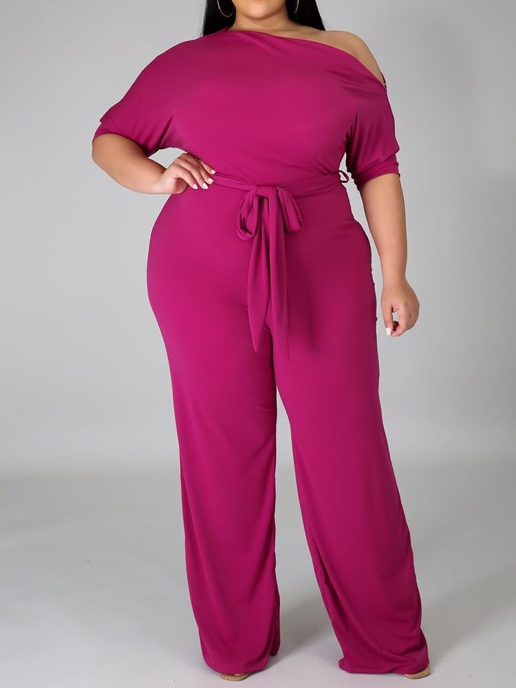 Full Lengde Western Plain Slim Jumpsuit Med Høy Midje