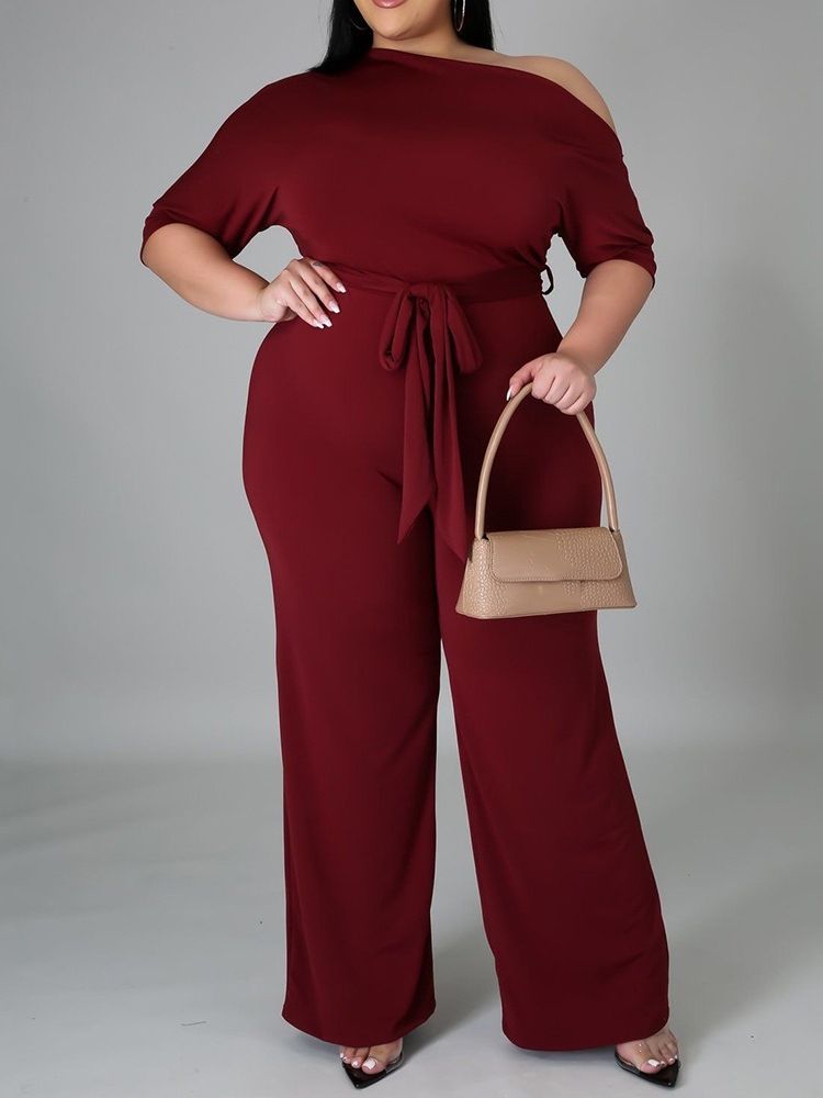 Full Lengde Western Plain Slim Jumpsuit Med Høy Midje