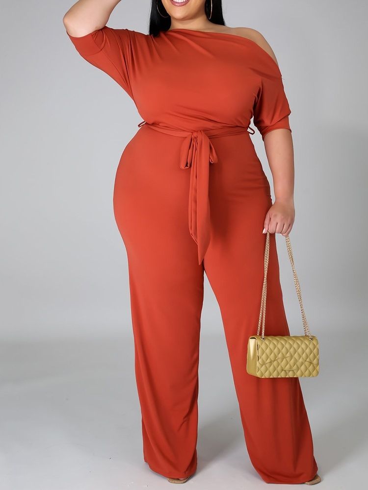 Full Lengde Western Plain Slim Jumpsuit Med Høy Midje