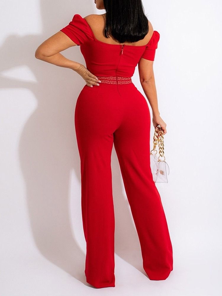 Full Lengde Western Slim Mid Waist Jumpsuit