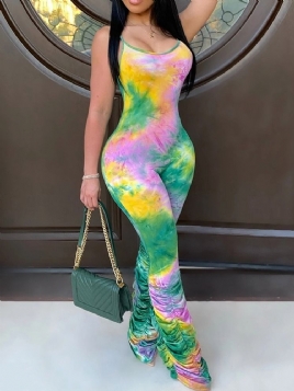 Gradient Full Length Sexy Bellbottoms Slim Jumpsuit