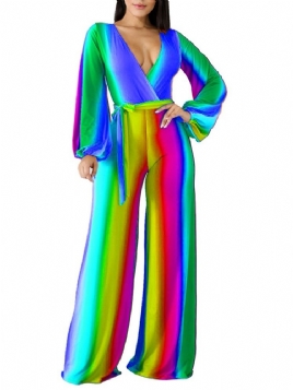 Gradient Stripe Sexy Slim Jumpsuit