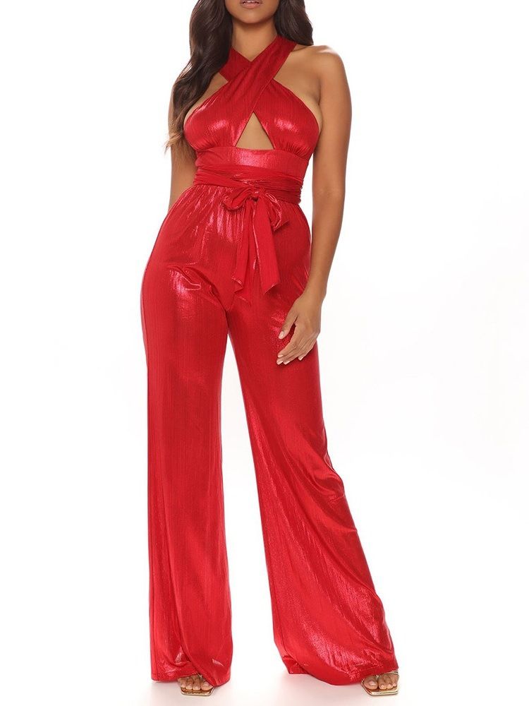 Hul Full Lengde Sexy Slim Rett Jumpsuit