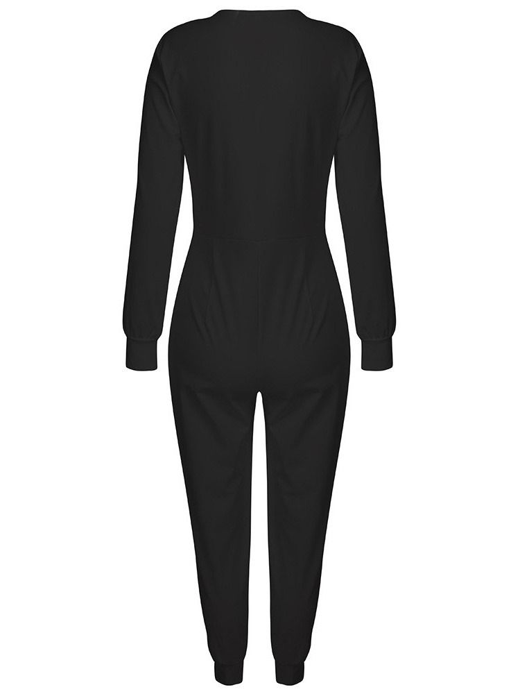 Knapp Full Lengde Kontor Dame Høy Midje Blyantbukse Jumpsuit