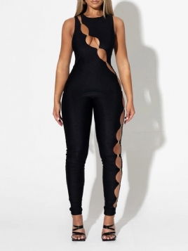 Mote Full Lengde Asymmetrisk Blyantbukse Skinny Jumpsuit