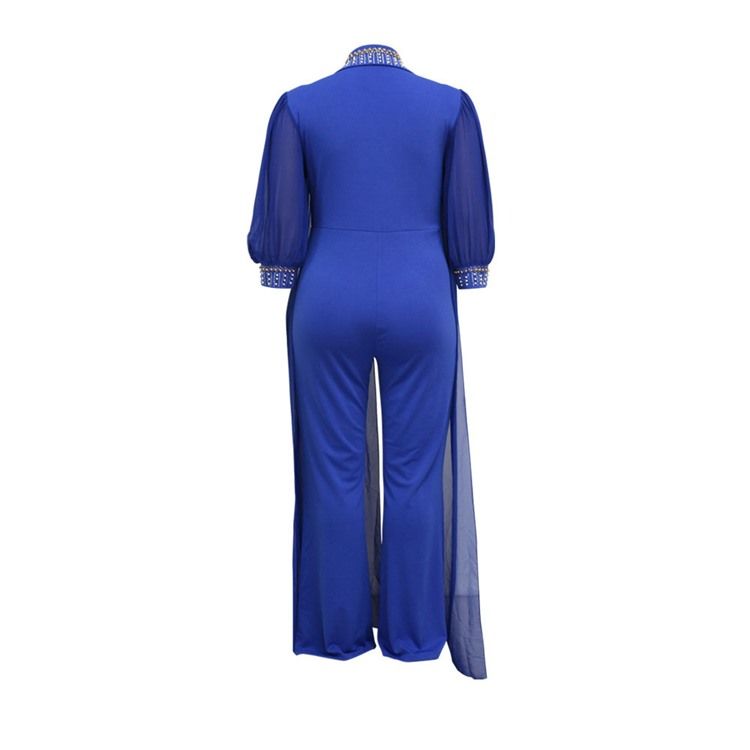 Mote Full Lengde Diamond Straight Slim Jumpsuit