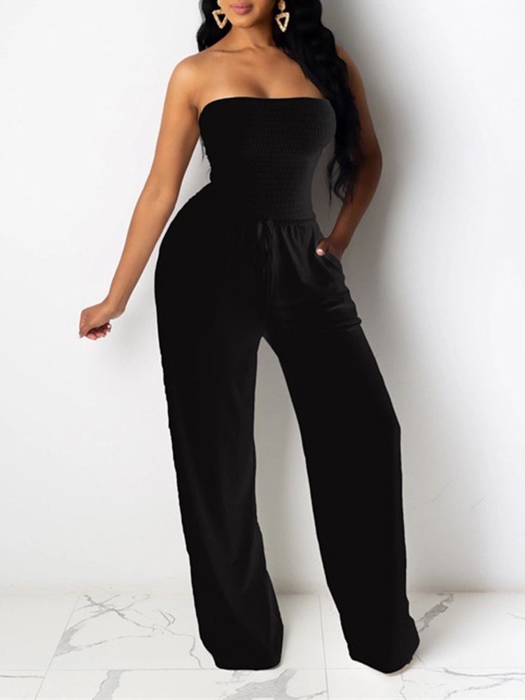 Mote Full Lengde Vanlig Slim Jumpsuit For Kvinner