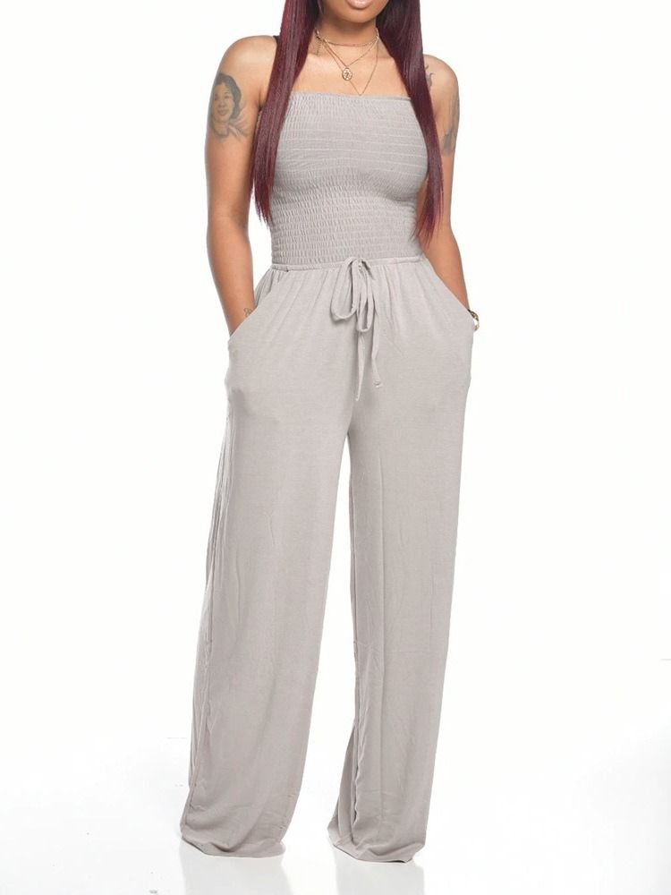 Mote Full Lengde Vanlig Slim Jumpsuit For Kvinner