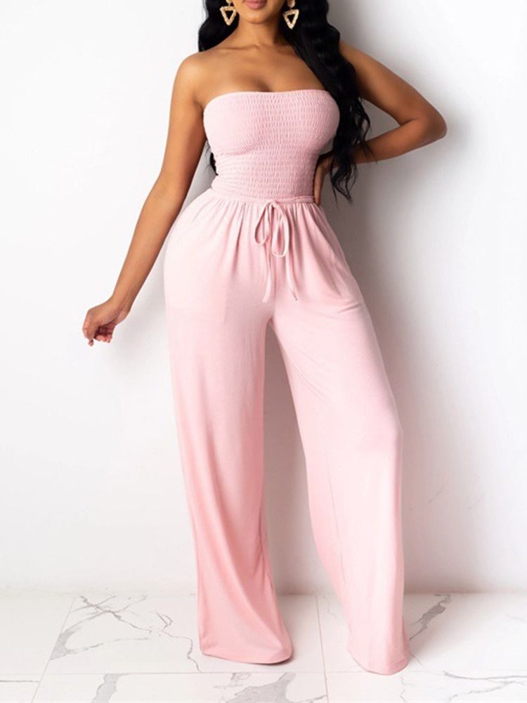 Mote Full Lengde Vanlig Slim Jumpsuit For Kvinner