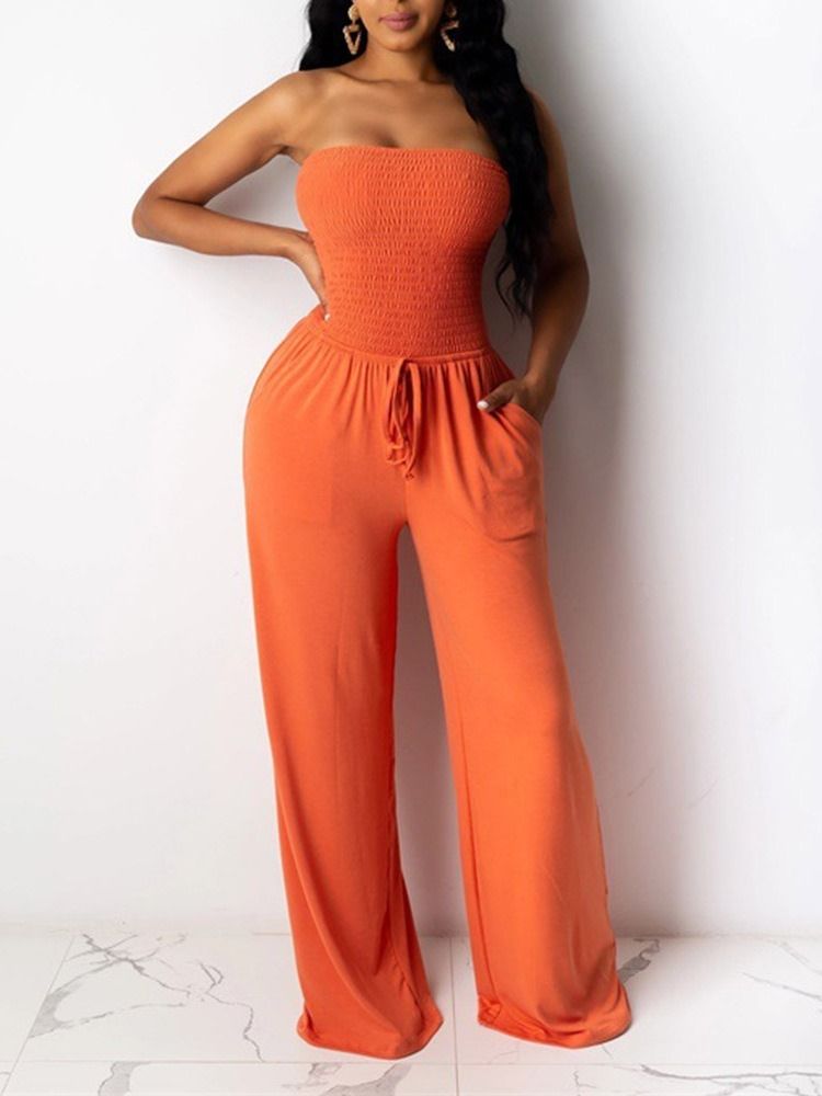 Mote Full Lengde Vanlig Slim Jumpsuit For Kvinner