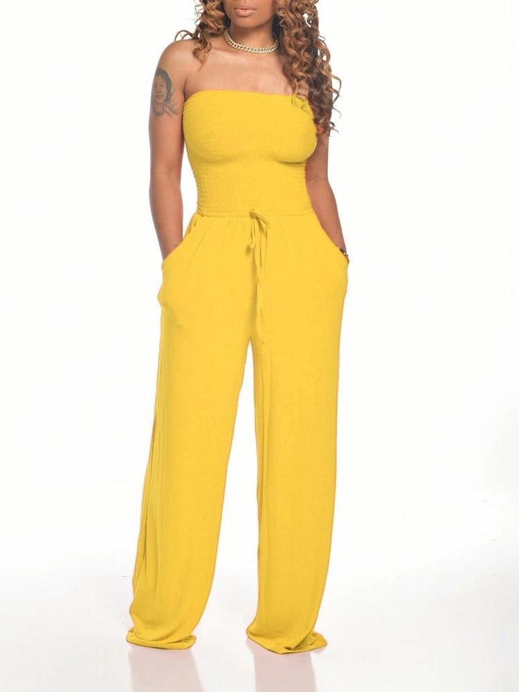 Mote Full Lengde Vanlig Slim Jumpsuit For Kvinner