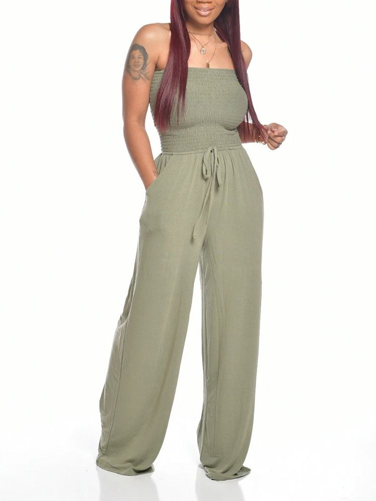 Mote Full Lengde Vanlig Slim Jumpsuit For Kvinner