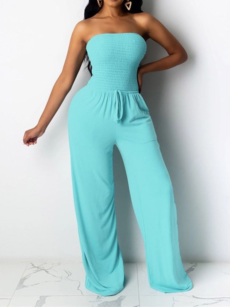 Mote Full Lengde Vanlig Slim Jumpsuit For Kvinner