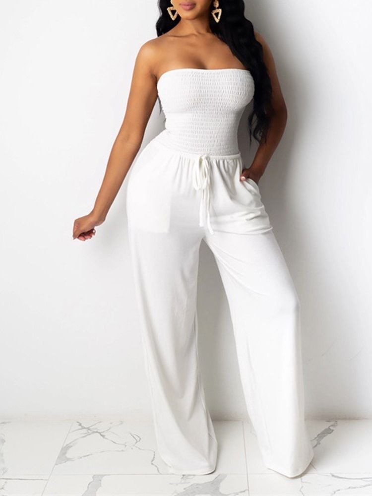 Mote Full Lengde Vanlig Slim Jumpsuit For Kvinner