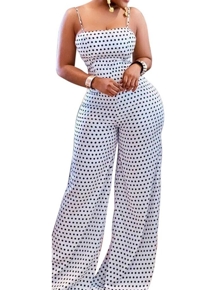 Mote Polka Dots Slim Jumpsuit I Full Lengde